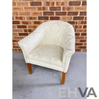 Vintage Cream Brocade Armchair by Eaststyle