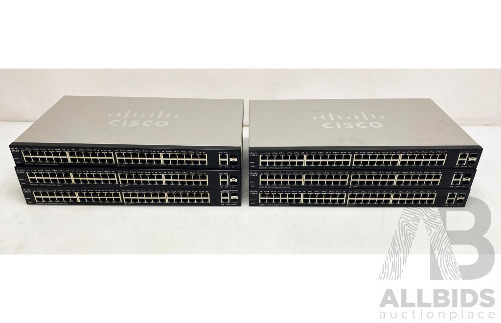 Cisco (SG200-50) 48-Port Gigabit Ethernet Switch - Lot of Six