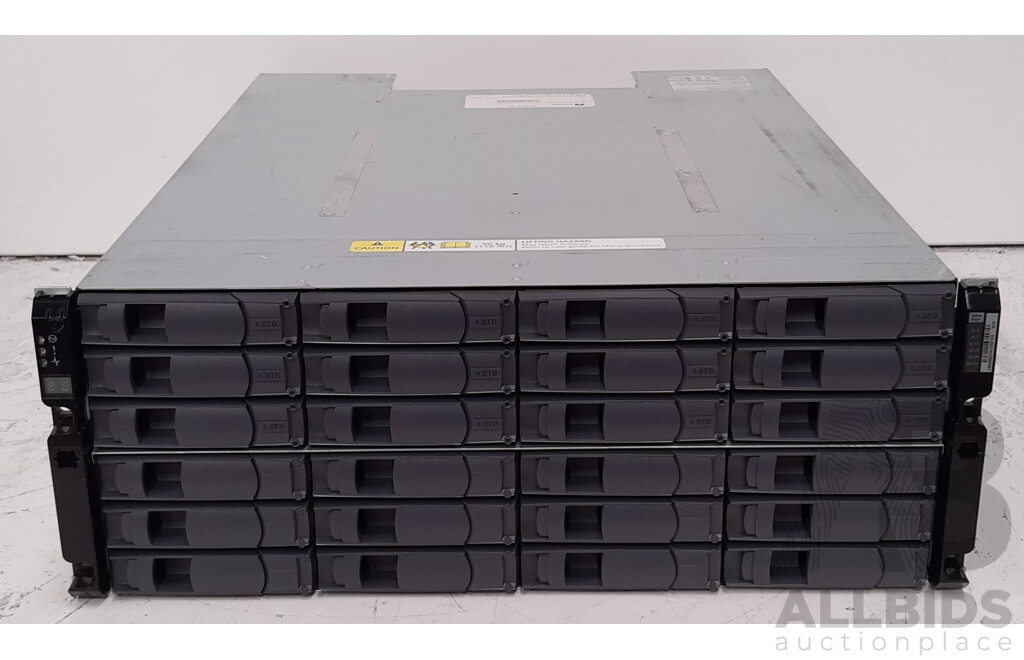 NetApp (NAJ-0801) 24-Bay 3RU (48TB Installed) Hard Drive Array W/ SAS Controller Modules