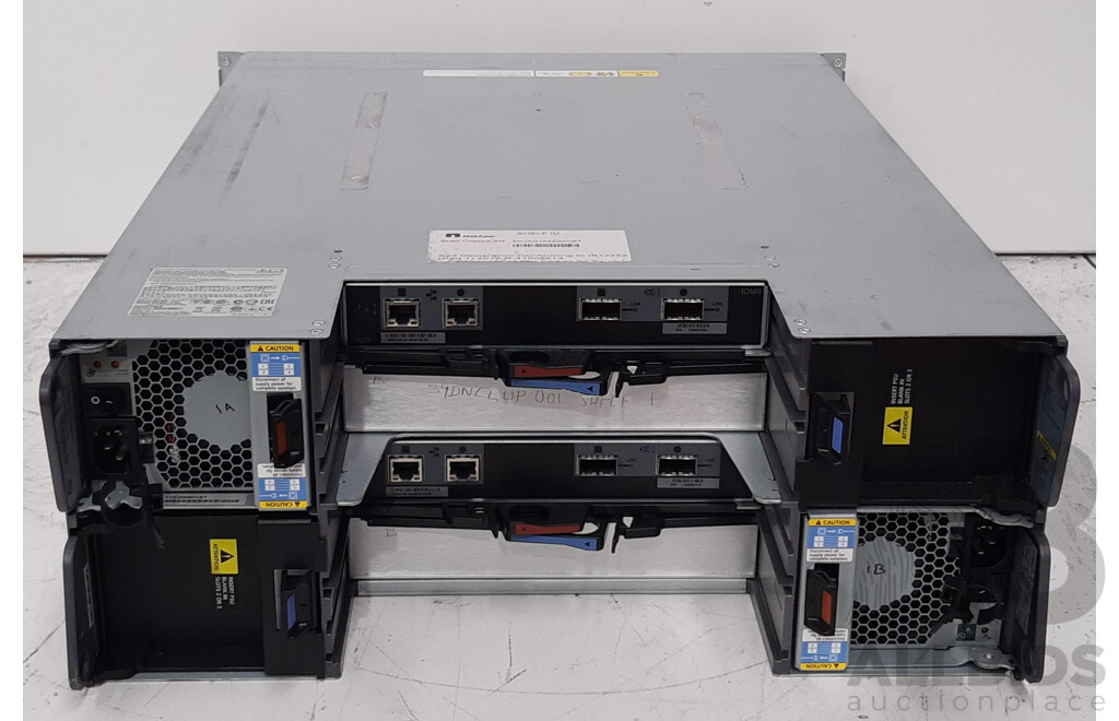 NetApp (NAJ-0801) 24-Bay 3RU (48TB Installed) Hard Drive Array W/ SAS Controller Modules