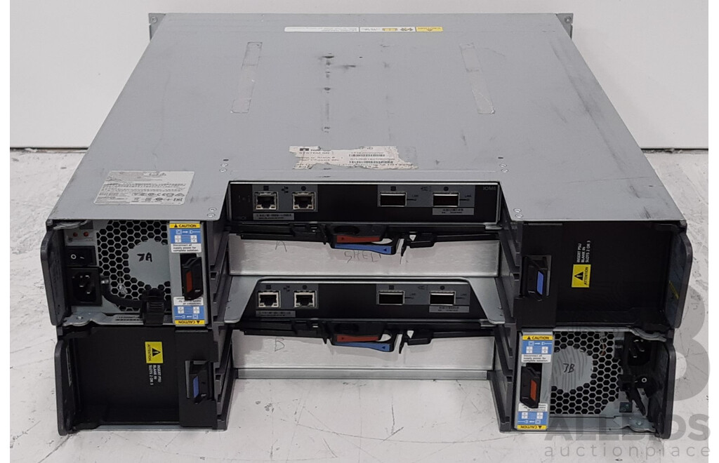 NetApp (NAJ-0801) 24-Bay 3RU (84TB Installed) Hard Drive Array W/ SAS Controller Modules