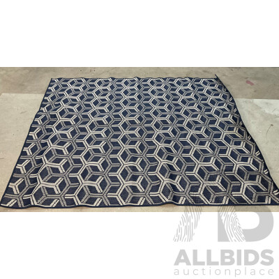 Blue Cubed Patten Carpet