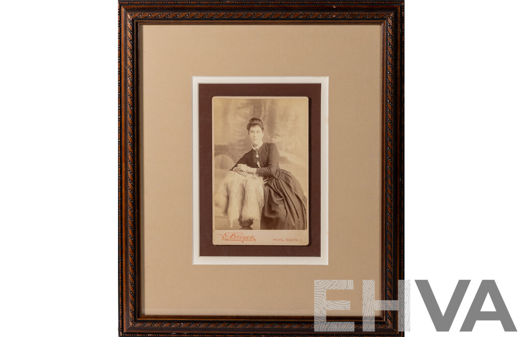Townsend Duryea, (American Born Australian,1823-1888), Portrait of My Grandma Sophie Davey Reuton (Dulcie), Vintage Photograph c 1970-80s, 38 x 32 cm (frame)