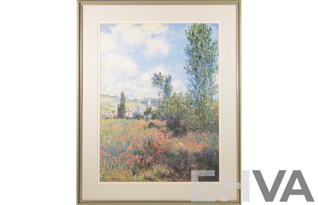 Claude Monet, (Impressionism, French, 1840-1926), Path in the Ile-St-Martin, Vetheuil, (1880), Quality Framed Reproduction Print of Original Oil, 88 x 71 cm (frame)