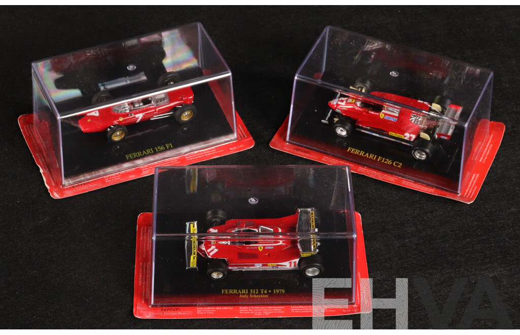 Diecast Official Ferrari Collection Formula One F126 C2, 312 T4 and 156 F1 - 1:43 Scale