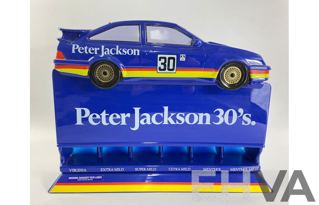 Vintage Peter Jackson 30's Retail Cigarette Cabinet with Ford Sierra Touring Car Top and Original Box