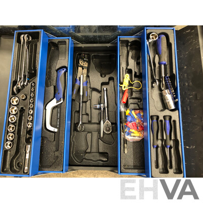 Rhino B250 Galvanised Toolbox with Various Hand Tools