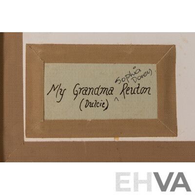 Townsend Duryea, (American Born Australian,1823-1888), Portrait of My Grandma Sophie Davey Reuton (Dulcie), Vintage Photograph c 1970-80s, 38 x 32 cm (frame)