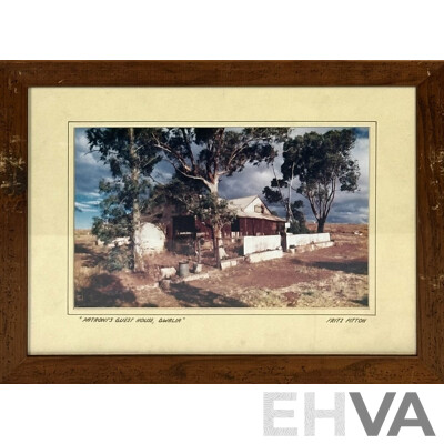 Fritz Fitton, (20th Century, British-Australian), Miner's Cottages, Pink House & Patroni's Guest House, Gwalia & Coolgardie, Western Australia, Colour Photographs, 35 x 45 cm (frames) (4)