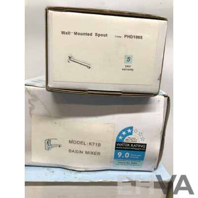 Assorted Shower Mixers and Bathtub/Basin Wall Mixers and More - Lot of 6