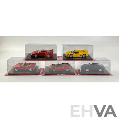 Five Diecast Ferraris Including F40, F50, California, F430 Spider, 456M - 1:43 Scale