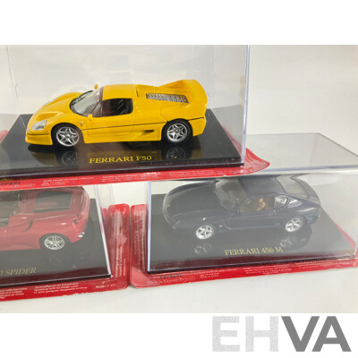 Five Diecast Ferraris Including F40, F50, California, F430 Spider, 456M - 1:43 Scale