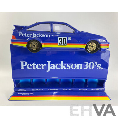Vintage Peter Jackson 30's Retail Cigarette Cabinet with Ford Sierra Touring Car Top and Original Box