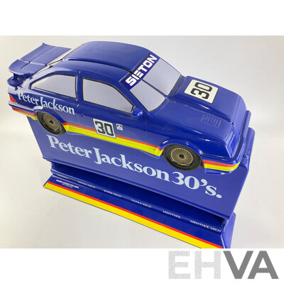 Vintage Peter Jackson 30's Retail Cigarette Cabinet with Ford Sierra Touring Car Top and Original Box