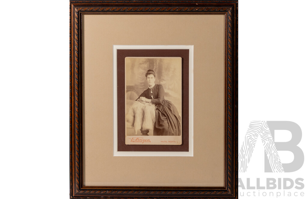 Townsend Duryea, (American Born Australian,1823-1888), Portrait of My Grandma Sophie Davey Reuton (Dulcie), Vintage Photograph c 1970-80s, 38 x 32 cm (frame)