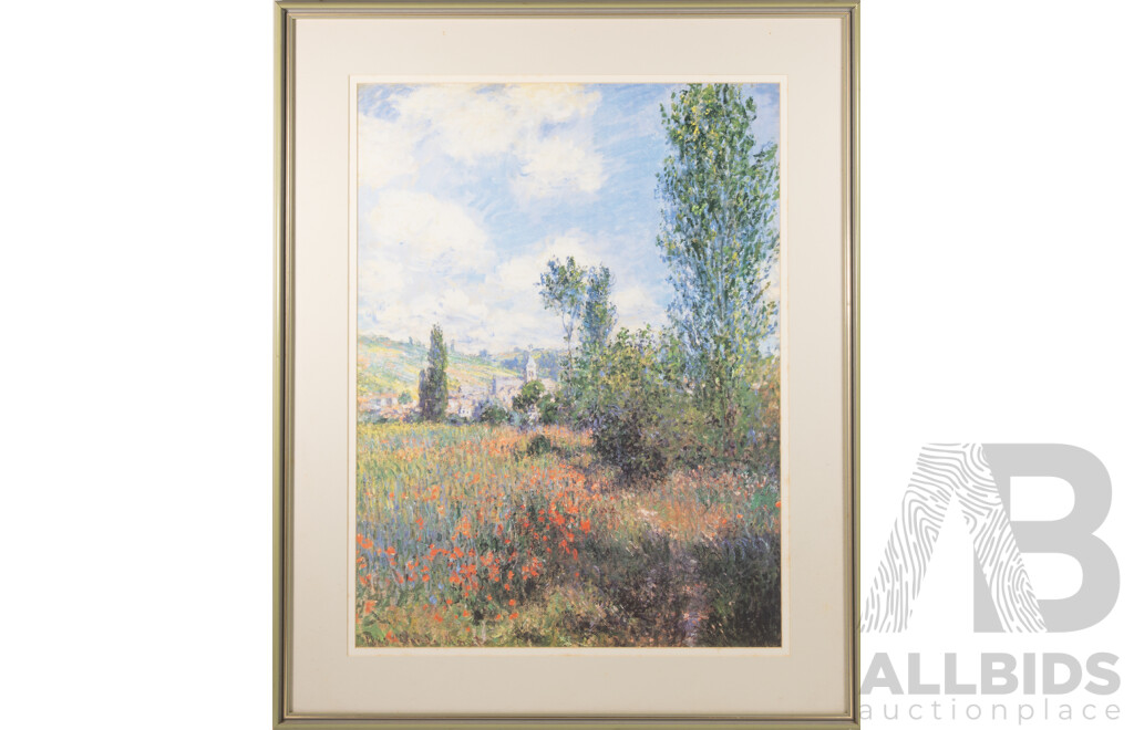 Claude Monet, (Impressionism, French, 1840-1926), Path in the Ile-St-Martin, Vetheuil, (1880), Quality Framed Reproduction Print of Original Oil, 88 x 71 cm (frame)