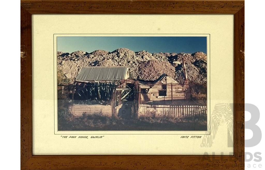 Fritz Fitton, (20th Century, British-Australian), Miner's Cottages, Pink House & Patroni's Guest House, Gwalia & Coolgardie, Western Australia, Colour Photographs, 35 x 45 cm (frames) (4)