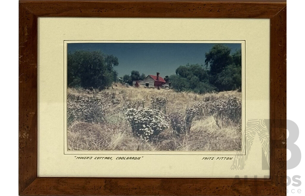 Fritz Fitton, (20th Century, British-Australian), Miner's Cottages, Pink House & Patroni's Guest House, Gwalia & Coolgardie, Western Australia, Colour Photographs, 35 x 45 cm (frames) (4)