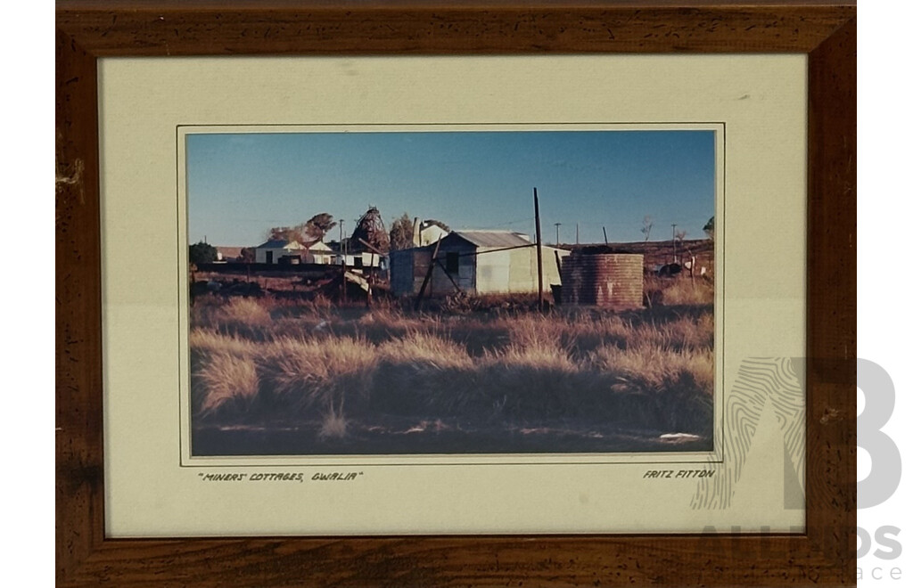 Fritz Fitton, (20th Century, British-Australian), Miner's Cottages, Pink House & Patroni's Guest House, Gwalia & Coolgardie, Western Australia, Colour Photographs, 35 x 45 cm (frames) (4)