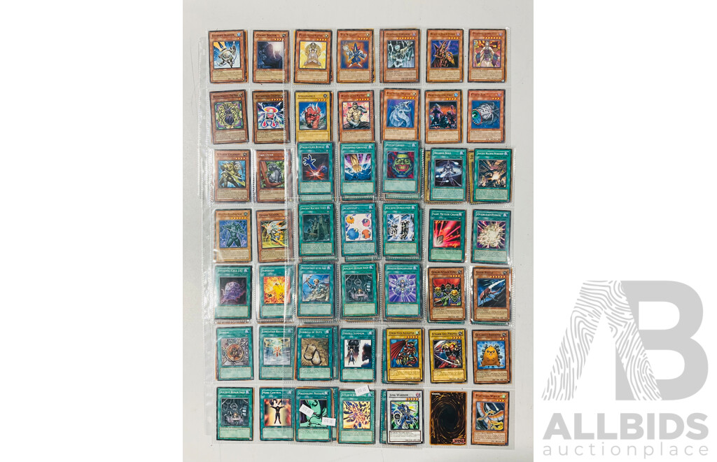 Collection of Yu-Gi-Oh Singles in Binder Pages Including Pot of Greed and More