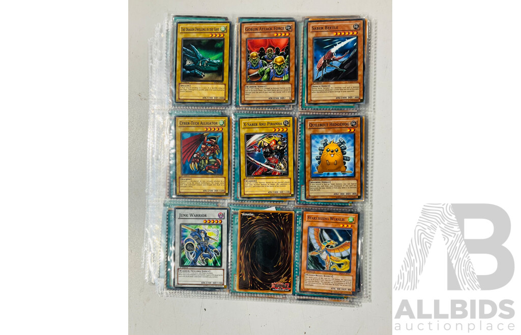 Collection of Yu-Gi-Oh Singles in Binder Pages Including Pot of Greed and More