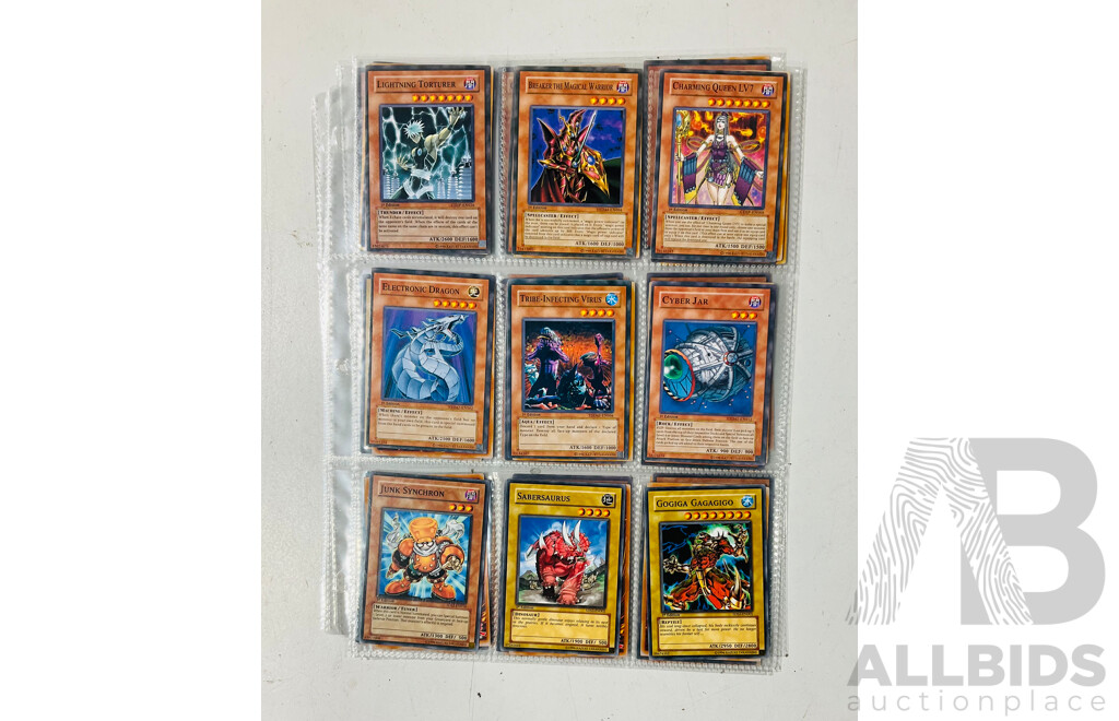 Collection of Yu-Gi-Oh Singles in Binder Pages Including Pot of Greed and More