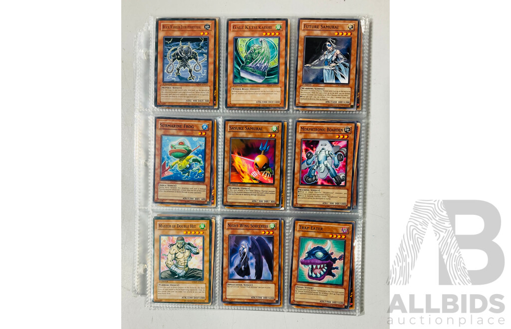 Collection of Yu-Gi-Oh Singles in Binder Pages Including 1st Edition Cards and Others