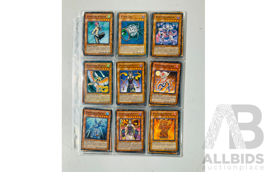 Collection of Yu-Gi-Oh Singles in Binder Pages Including 1st Edition Cards and Others
