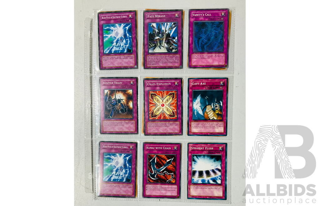 Collection of Yu-Gi-Oh Singles in Binder Pages Including 1st Edition Cards and Others