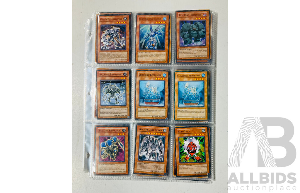 Collection of Yu-Gi-Oh Singles in Binder Pages Including 1st Edition Cards and Others