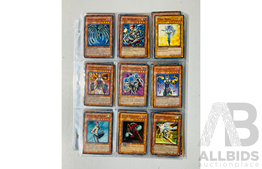 Collection of Yu-Gi-Oh Singles in Binder Pages Including 1st Edition Cards and Others