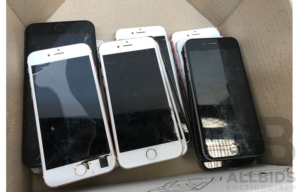 Bulk Lot of Assorted iPhones, Mobile Phones, Tablets, Watches, and More for Parts And/or Repair