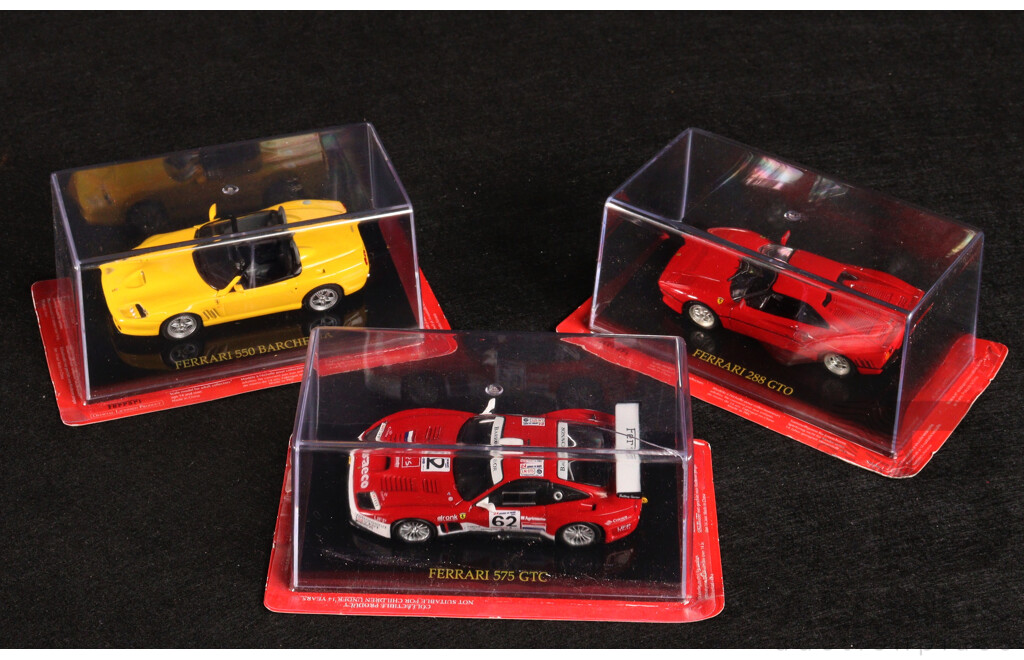 Diecast Official Ferrari Collection 550 Barchetta, 288 GTO and 575 GTC  - 1:43 Scale