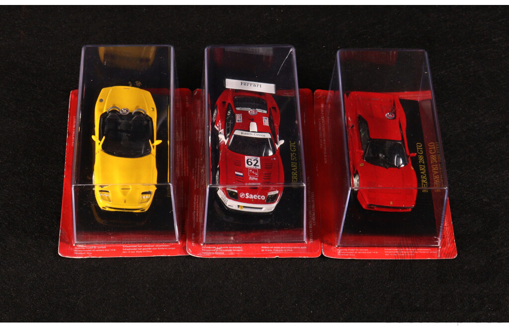 Diecast Official Ferrari Collection 550 Barchetta, 288 GTO and 575 GTC  - 1:43 Scale