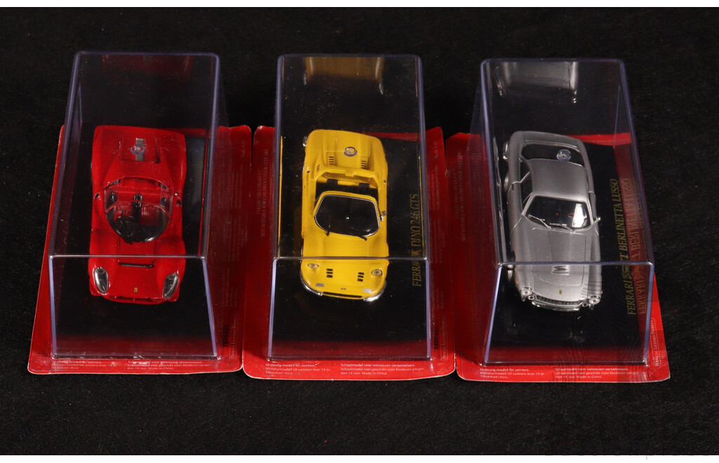 Diecast Official Ferrari Collection Dino 246 GTS, 330 P4 and 250 GT Berlinetta Lusso  - 1:43 Scale