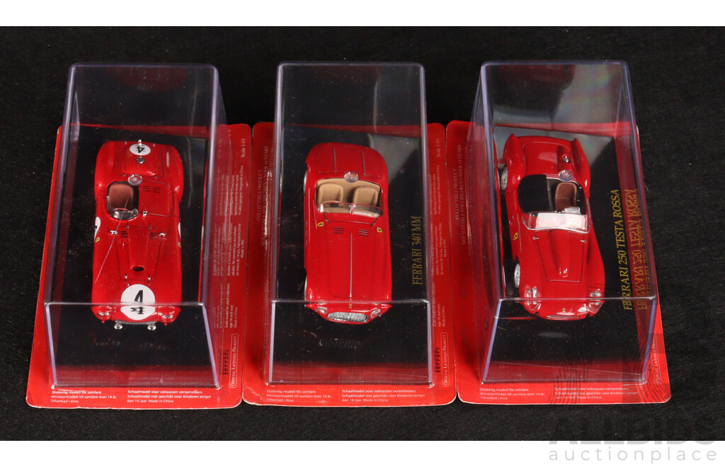 Diecast Official Ferrari Collection 250 Testa Rossa, 375 Plus and 340 MM  - 1:43 Scale