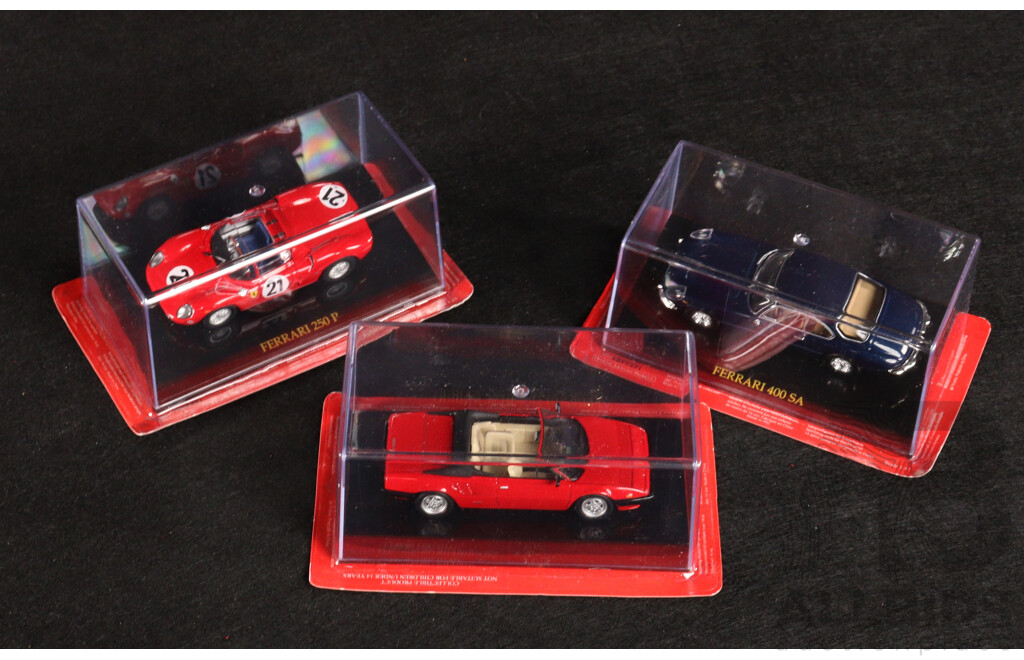 Diecast Official Ferrari Collection Mondial Cabrio, 400 SA and 250 P - 1:43 Scale