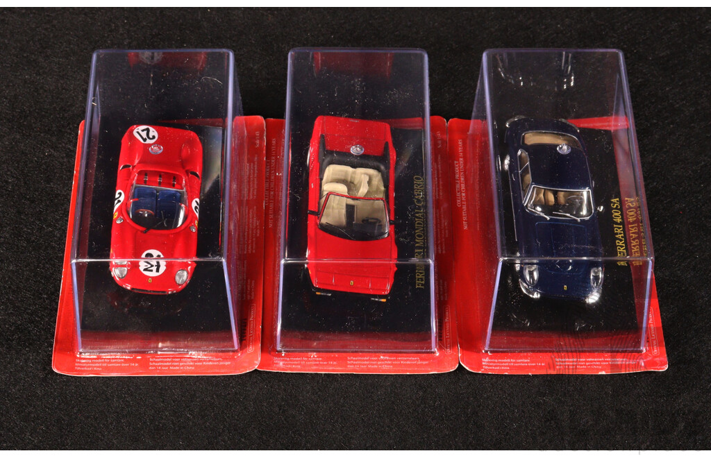 Diecast Official Ferrari Collection Mondial Cabrio, 400 SA and 250 P - 1:43 Scale