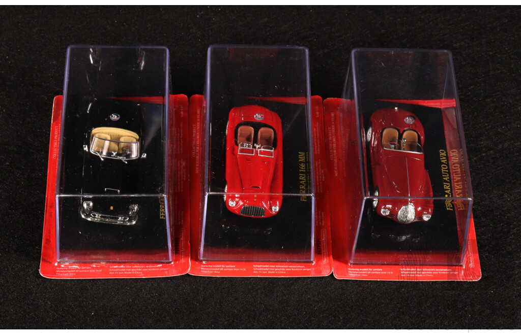 Diecast Official Ferrari Collection 250 GT California, 166 MM and Auto Avio - 1:43 Scale