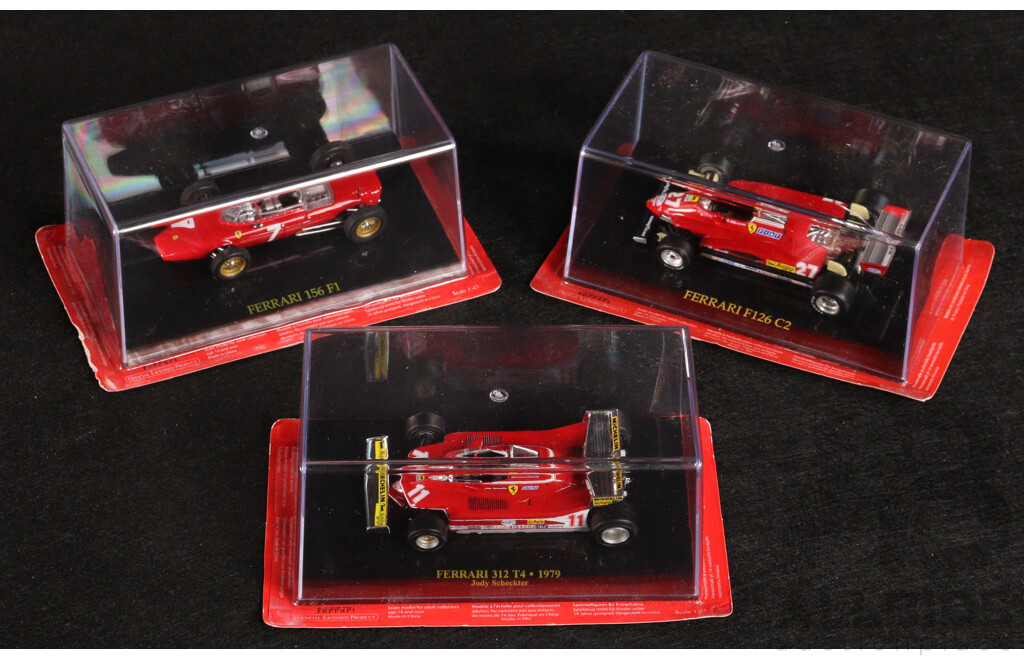 Diecast Official Ferrari Collection Formula One F126 C2, 312 T4 and 156 F1 - 1:43 Scale