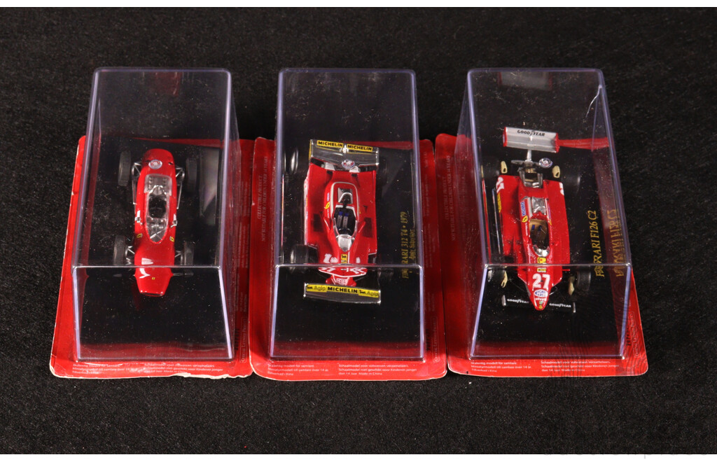 Diecast Official Ferrari Collection Formula One F126 C2, 312 T4 and 156 F1 - 1:43 Scale