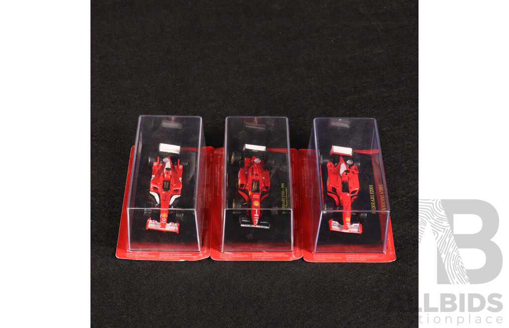 Diecast Official Ferrari Collection Formula One F310 1996 Micheal Schumacher, F2001 and F2003-GA - 1:43 Scale