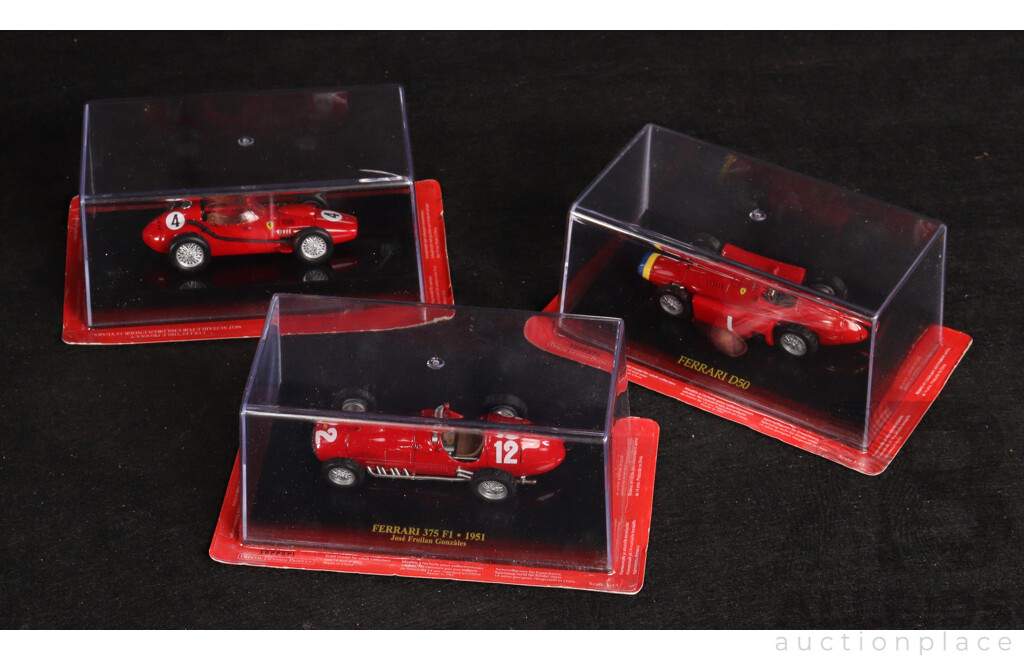Diecast Official Ferrari Collection Formula One 375 F1 1951 Jose Froilan Gonzales, D50 and F246 - 1:43 Scale