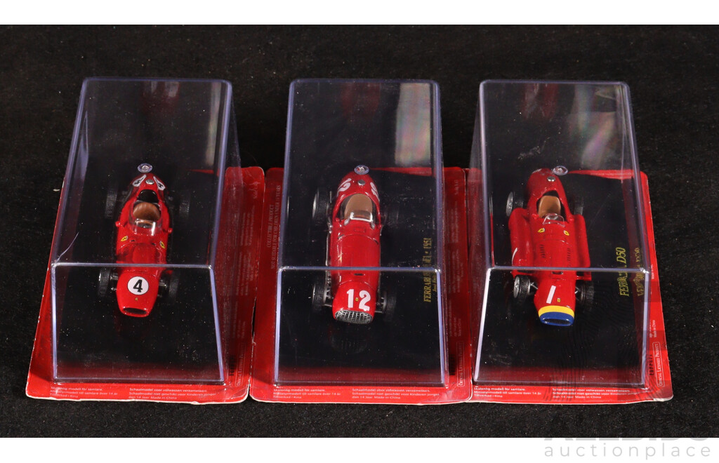 Diecast Official Ferrari Collection Formula One 375 F1 1951 Jose Froilan Gonzales, D50 and F246 - 1:43 Scale