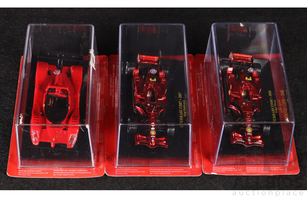 Diecast Official Ferrari Collection Formula One F2008 Filipe Massa, F2007 Kimi Raikkonen and F333 SP - 1:43 Scale