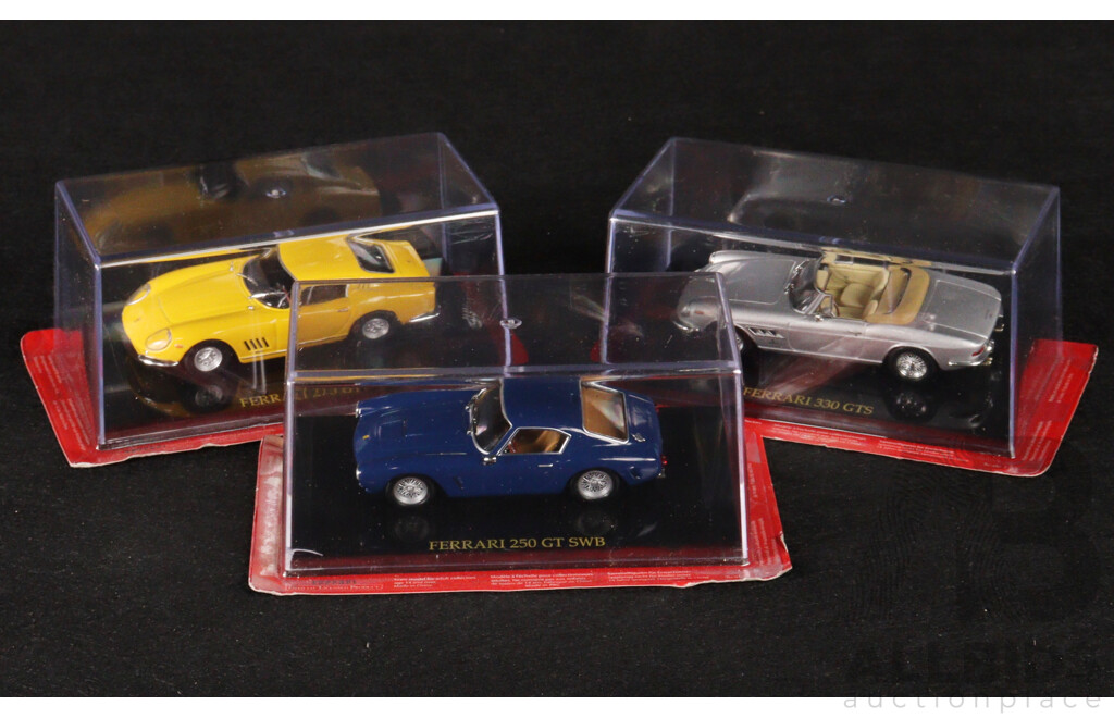Diecast Official Ferrari Collection 275GTB, 250 GT SWB and 330 GTS - 1:43 Scale