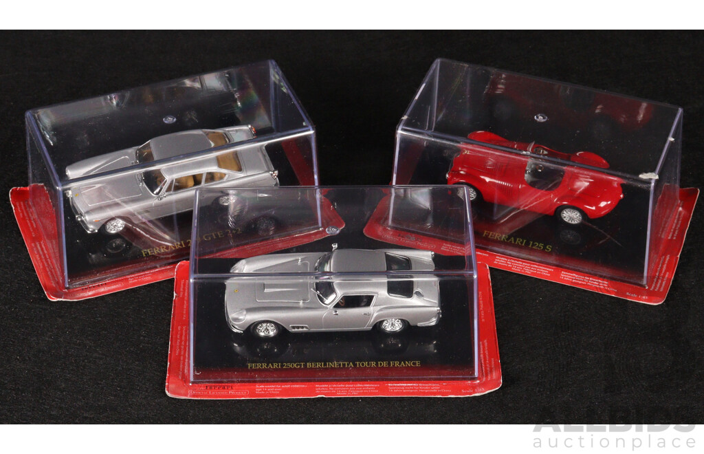 Diecast Official Ferrari Collection 250 GTE 2+2, 125 S and 250GT Berlinetta Tour De France - 1:43 Scale