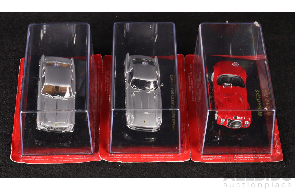 Diecast Official Ferrari Collection 250 GTE 2+2, 125 S and 250GT Berlinetta Tour De France - 1:43 Scale