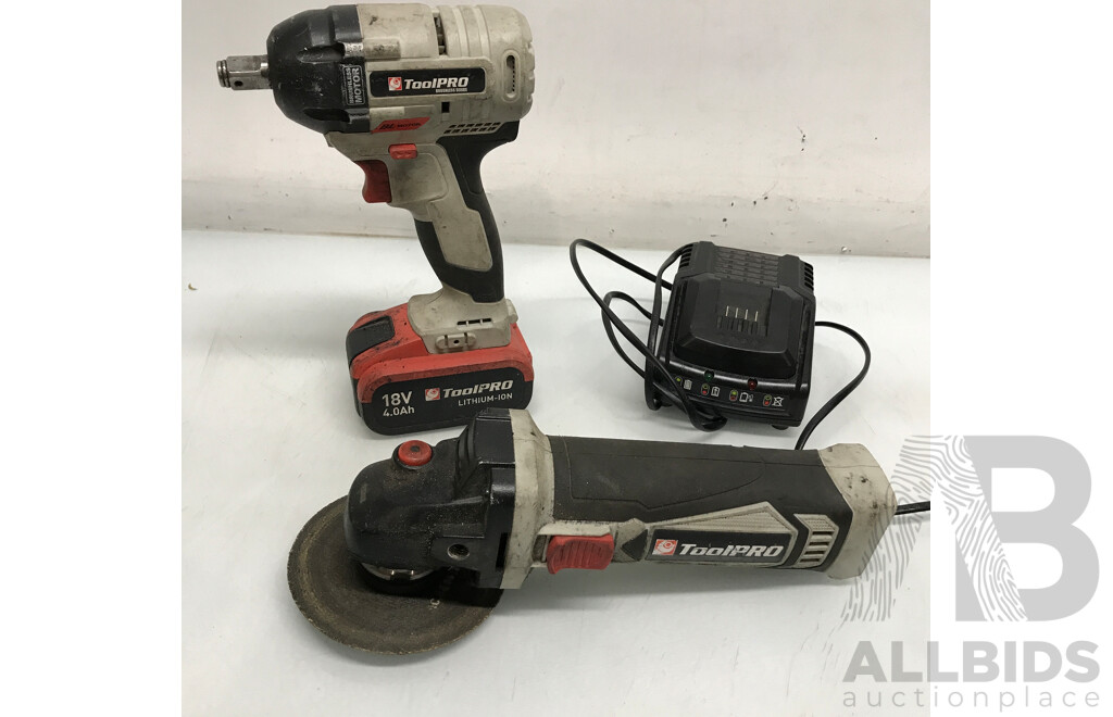 ToolPro Brushless Impact Wrench and Angle Grinder
