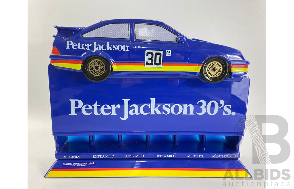 Vintage Peter Jackson 30's Retail Cigarette Cabinet with Ford Sierra Touring Car Top and Original Box